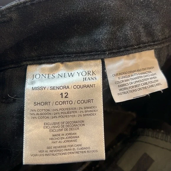 Jones New York Jeans - Beautiful Black Pants - Lexington Straight - Size 12 - Picture 10 of 16